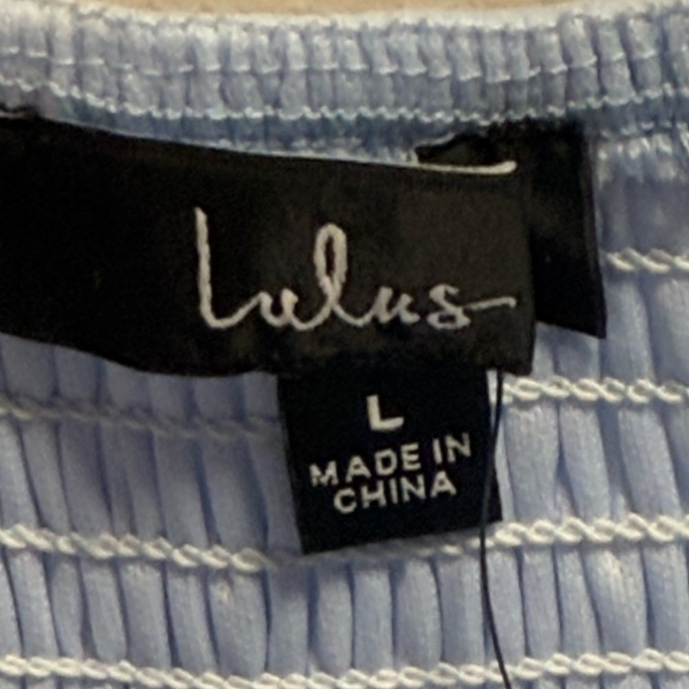 Lulus Lovely Flirtation Light Blue Tulle Strapless Bustier Mini Dress size L - Picture 6 of 11